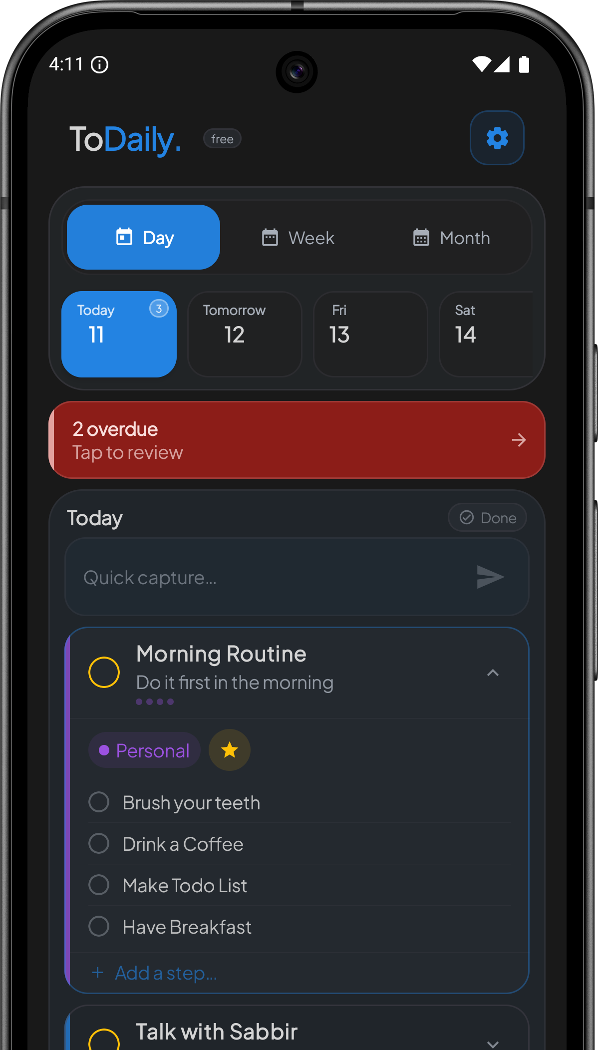 ToDaily app screenshot